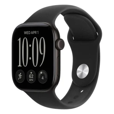 Apple Watch Series 12 GPS 46mm Black Aluminium Case with Black Sport Band - M/L